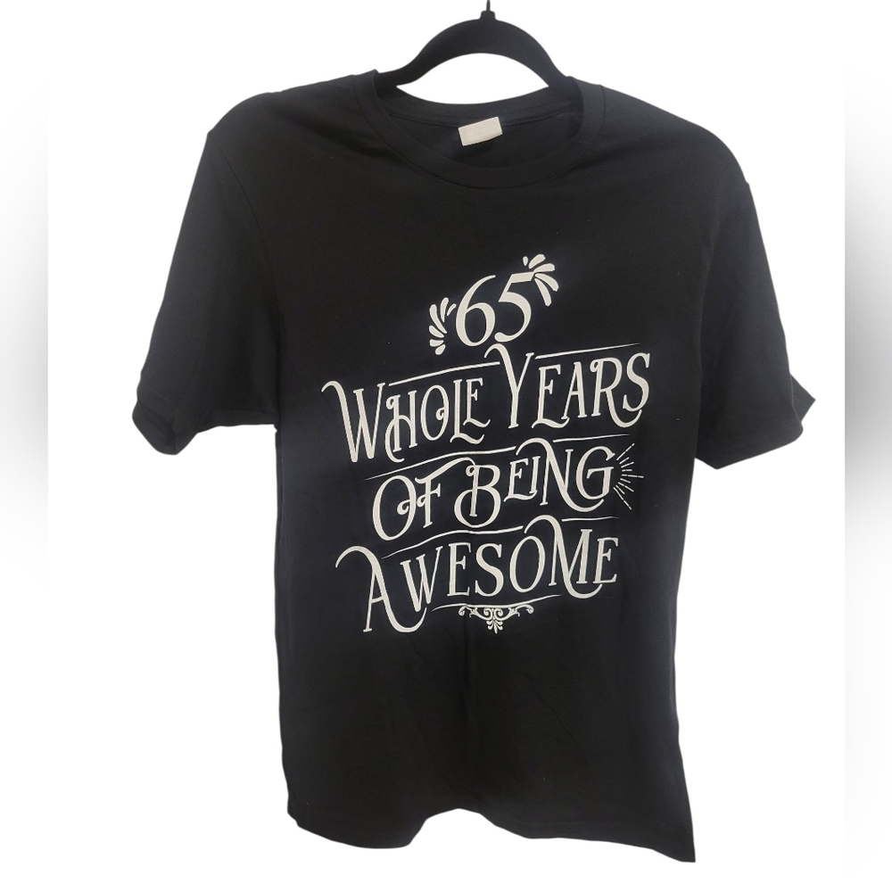 Black Graphic T-Shirt with White Print
